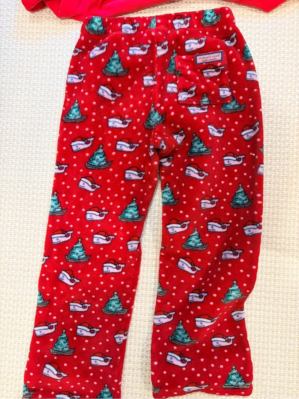 Vineyard Vines Kids Christmas Pajama Set with Tree & Sled Print